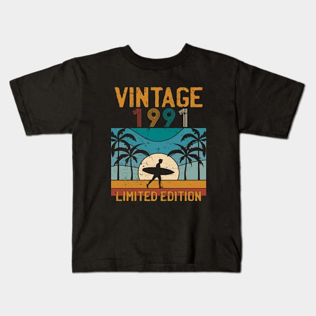 Vintage 1991 Kids T-Shirt by Bone Perez